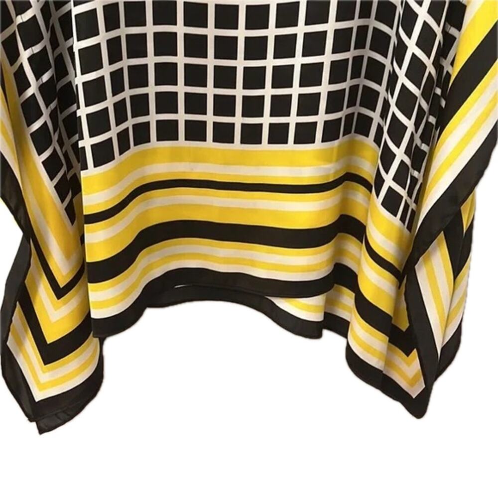 Michael KORS Flowy Geometric Design Black, White & Yellow Tunic - Size S/M 💛🖤 - Picture 7 of 8